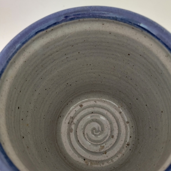 Crock Pottery Salt Glazed Blue Gray Stoneware Utensil Holder - Picture 2 of 4